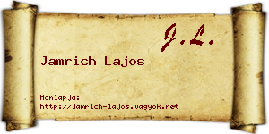 Jamrich Lajos névjegykártya